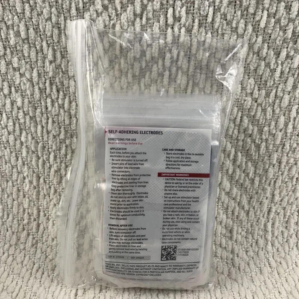 TENS Rx Self-Adhering Universal 2x2 Inch‎ 10-packs (4 per pack) = 40 Electrodes